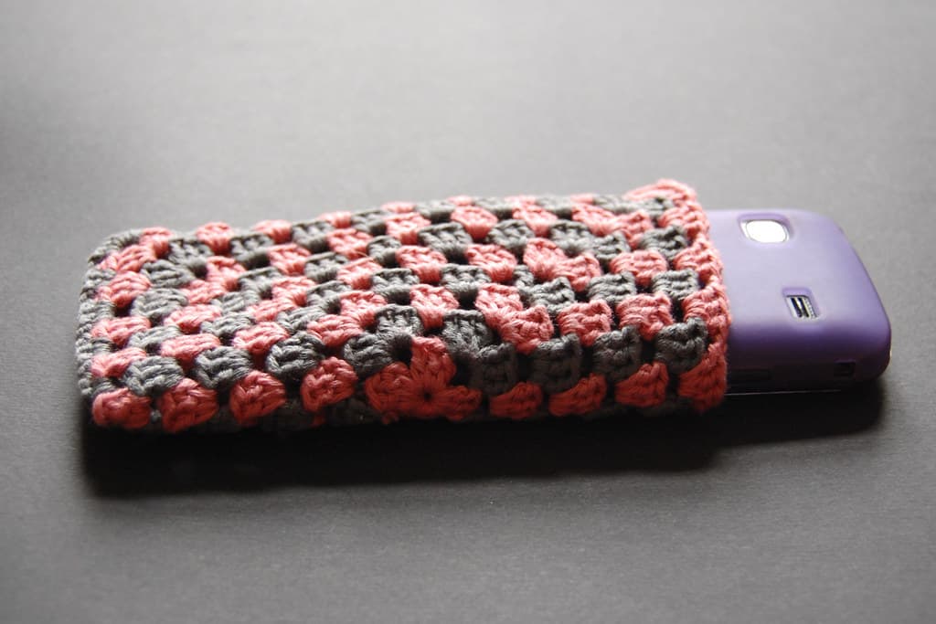 Granny square coasters, set of four
